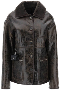 ada reversible shearling jacket 22020 DISTRESSED BROWN