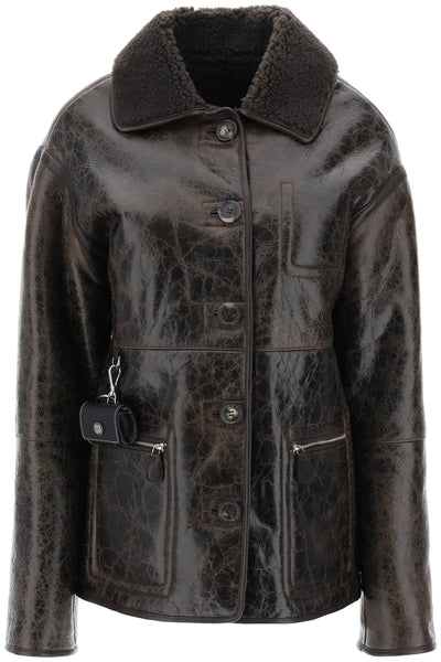 ada reversible shearling jacket 22020 DISTRESSED BROWN