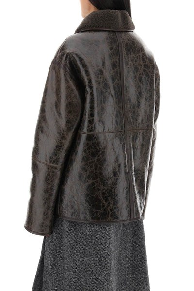 ada reversible shearling jacket 22020 DISTRESSED BROWN