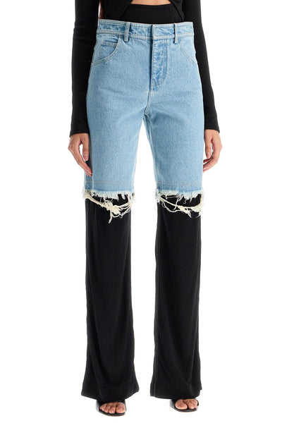 high-waisted jeans with jersey inserts 22045006 DENIM