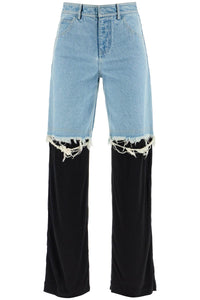 high-waisted jeans with jersey inserts 22045006 DENIM