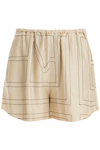 TOTEME monogram silk pajama shorts 223 226 707 IVORY MONOGRAM