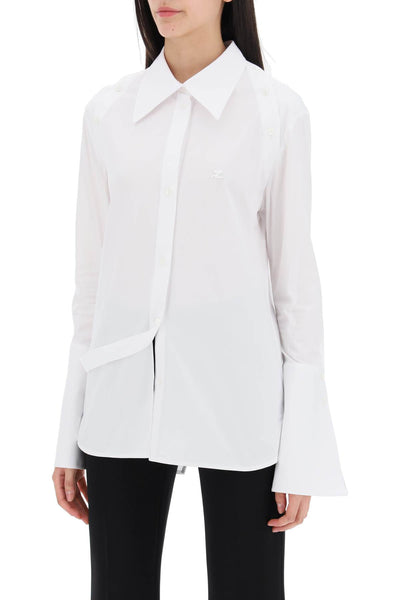 Courreges modular cotton poplin shirt 224CCH056CO0121 HERITAGE WHITE