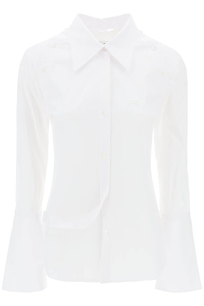 Courreges 組合式棉質府綢襯衫 224CCH056CO0121 HERITAGE WHITE
