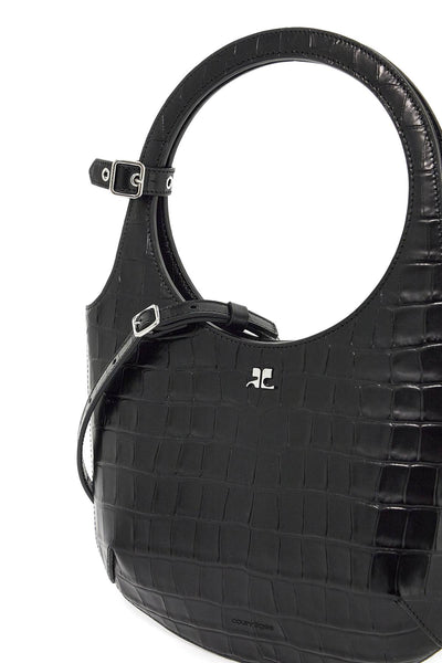 "handbag with holy crocodile print 224GSA102CR0060 BLACK