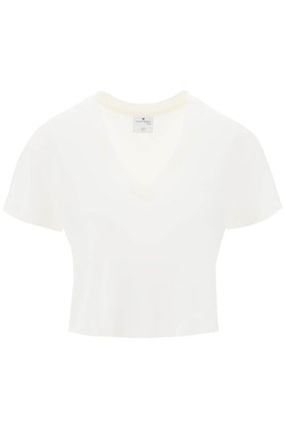 Courreges cropped logo t-shirt with 224JTS138JS0107 HERITAGE WHITE