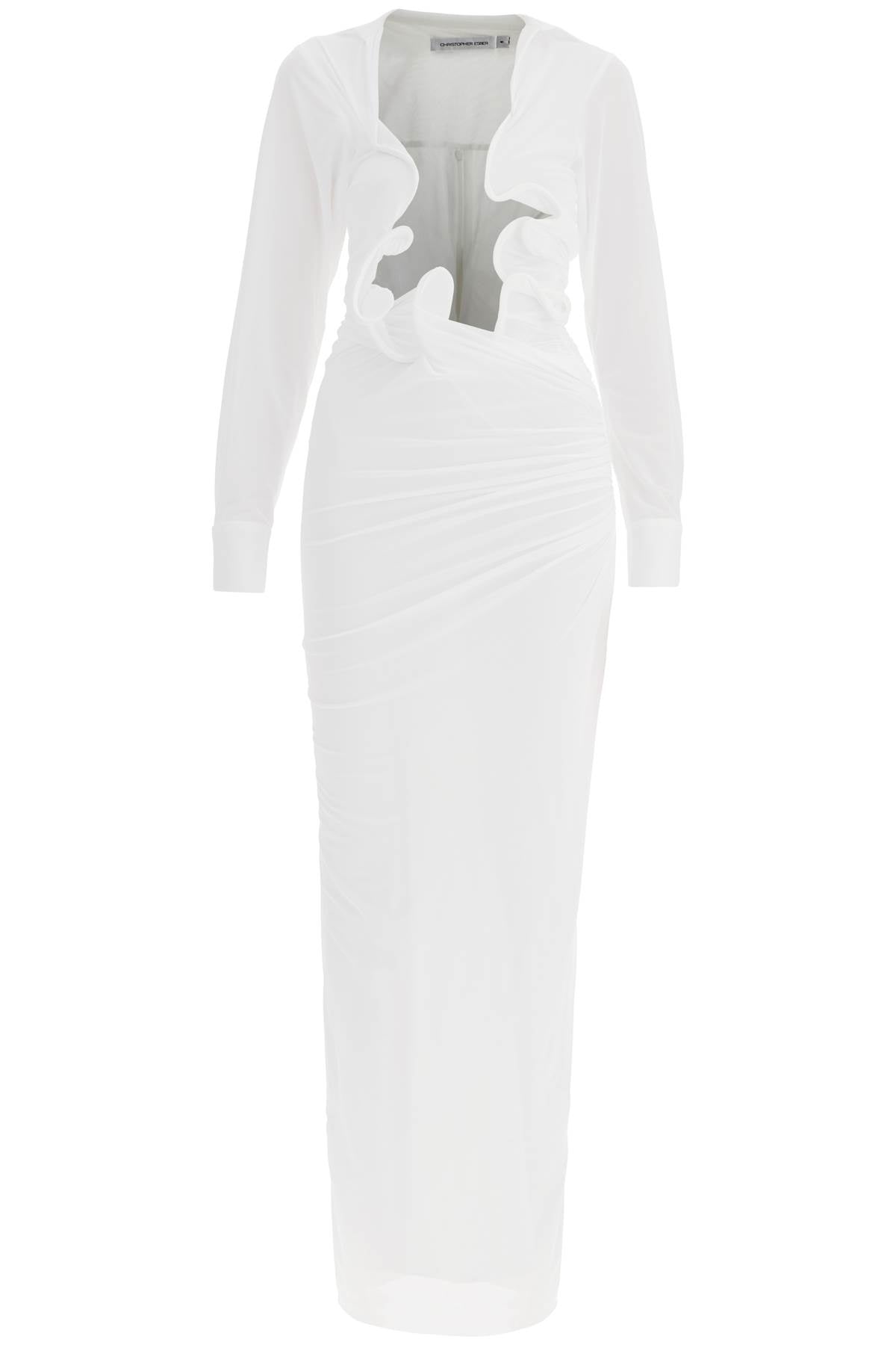 CHRISTOPHER ESBER venus plunge dress 23023503 WHITE | Italystation.com - Shop Now at italystation.com