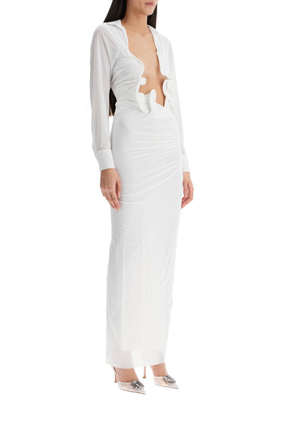 CHRISTOPHER ESBER venus plunge dress 23023503 WHITE | Italystation.com - Shop Now at italystation.com