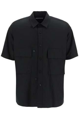short-sleeved poplin shirt 23 03009M BLACK