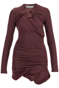 draped venus mini dress 23033048 MAHOGANY