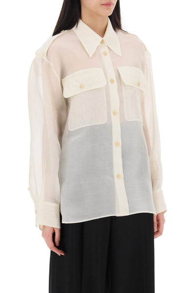 missa oversized organza shirt 2311382 W382 BONE