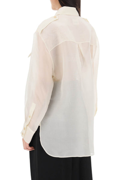 missa oversized organza shirt 2311382 W382 BONE