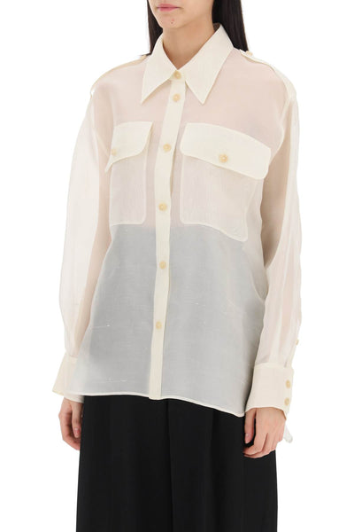 missa oversized organza shirt 2311382 W382 BONE