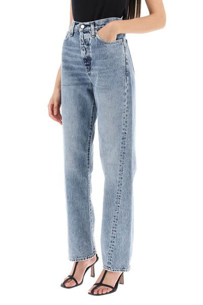 twisted seam straight jeans 231 240 741 32 WORN BLUE