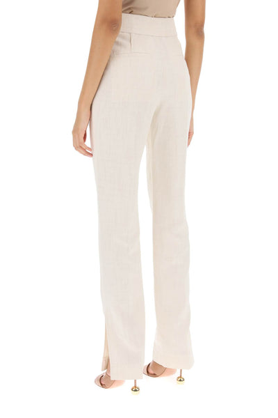 'le pantalon tibau' slit pants 231PA038 1069 OFF WHITE