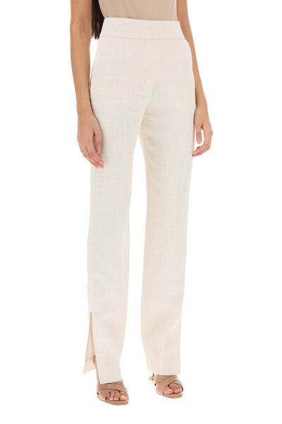 'le pantalon tibau' slit pants 231PA038 1069 OFF WHITE