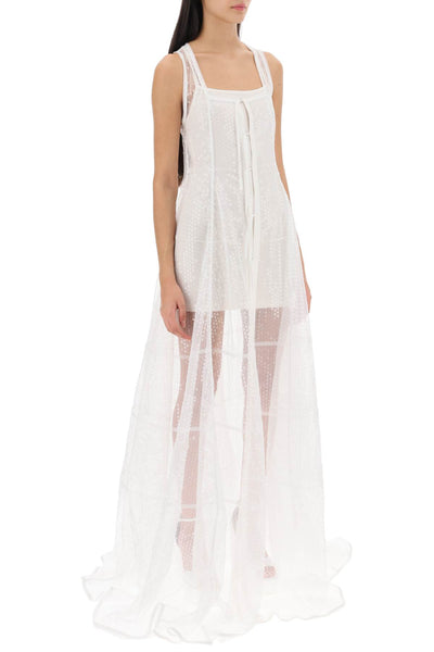 la robe dentelle maxi sequined dress 233DR068 1509 WHITE