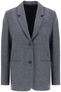 Toteme 訂製法蘭絨外套適用於 234 WRTWBL206 FB0024 灰色混色
