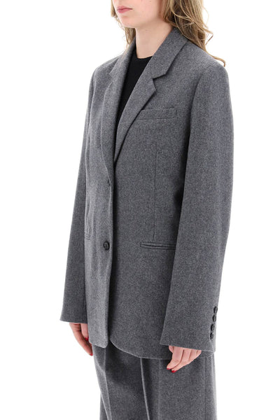 Toteme tailored flannel jacket for 234 WRTWBL206 FB0024 GREY MELANGE
