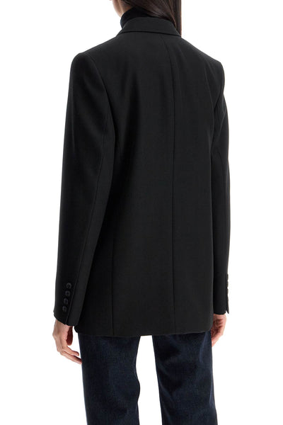 sustainable black oversized single-breasted jacket 234 WRZ869 FB0026 BLACK