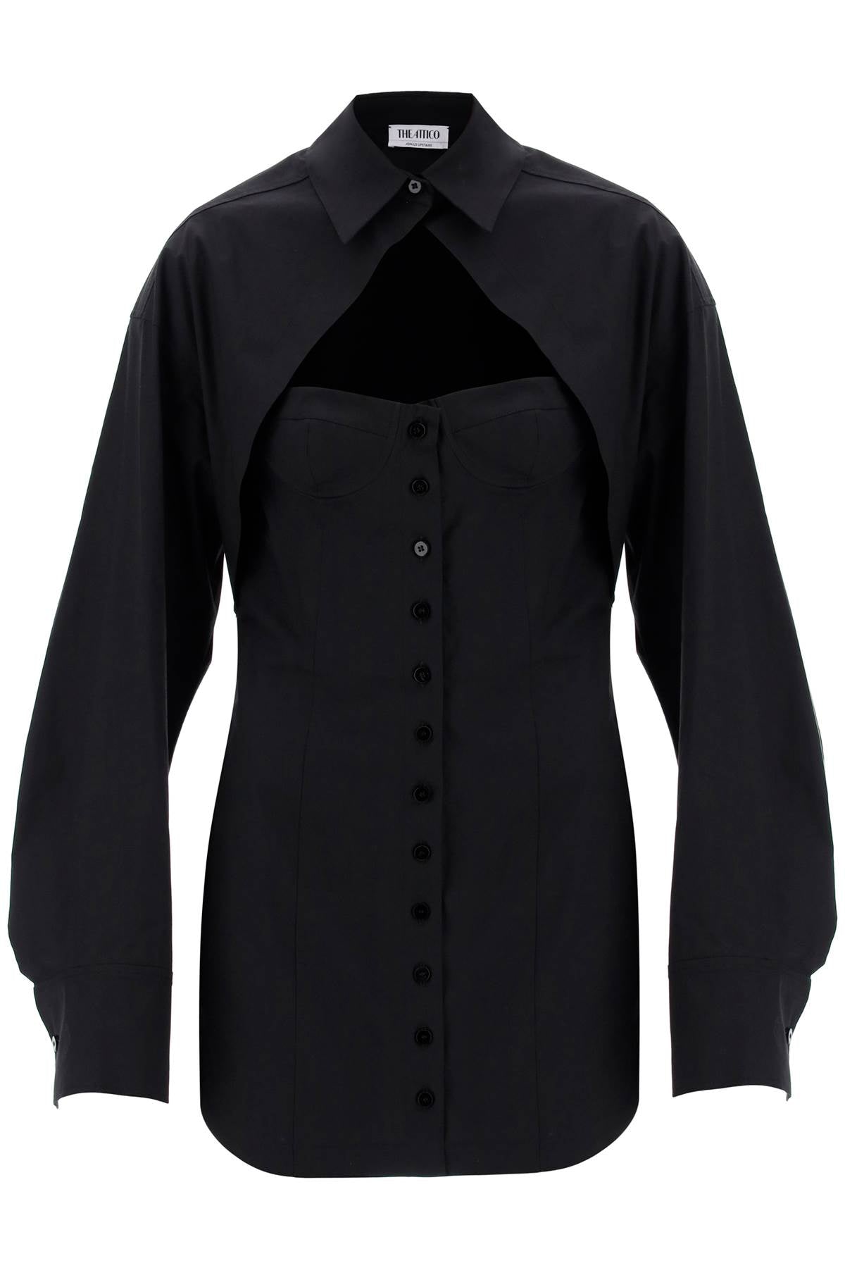 shaped mini shirt dress 237WCA219C070 BLACK