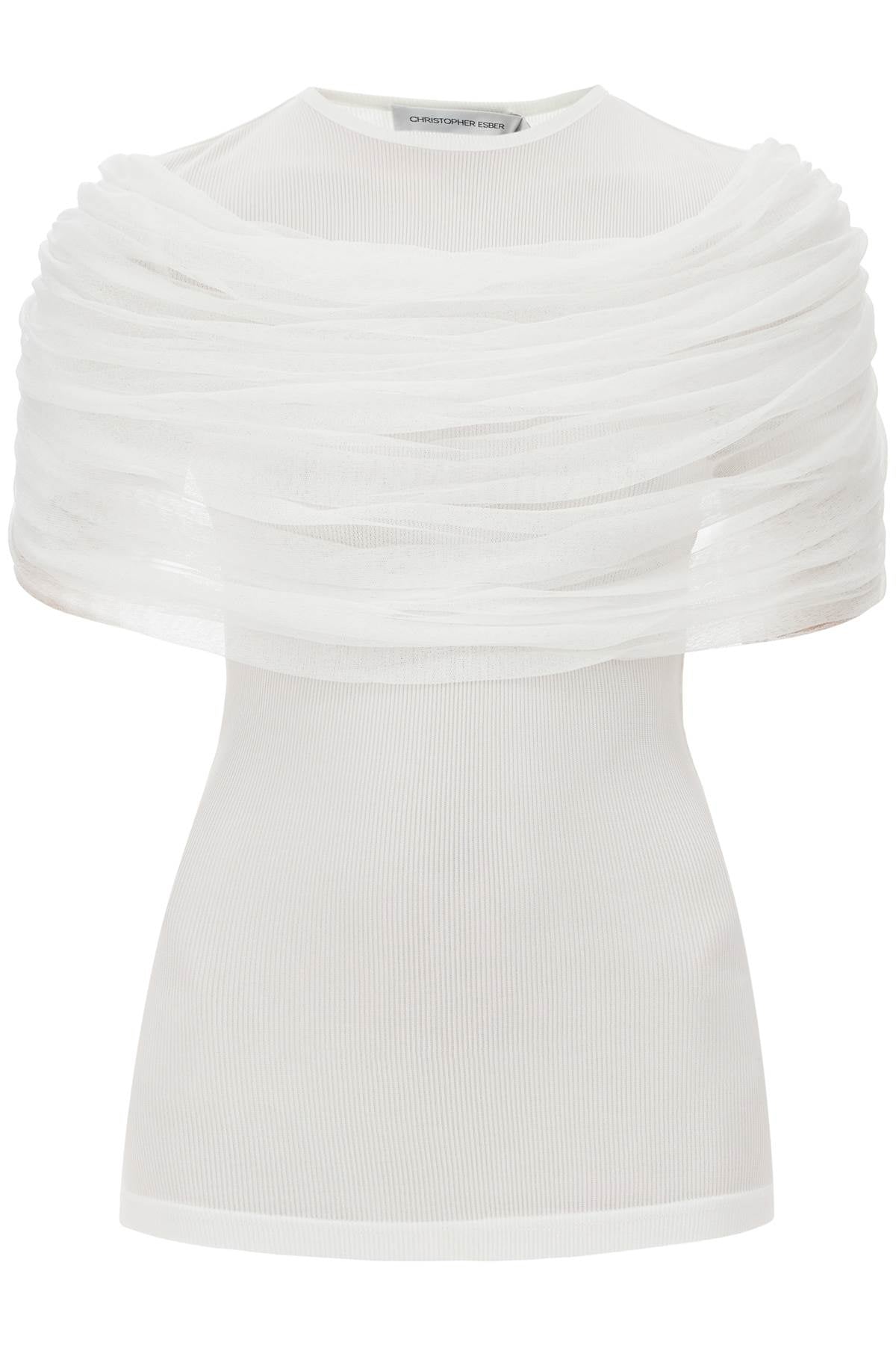 CHRISTOPHER ESBER "sonora top with draped 24011226 W | Italystation.com - Shop Now at italystation.com