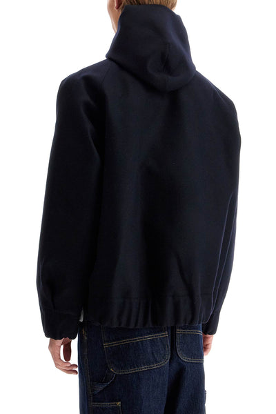 bicolor sweatshirt with zip and hood 24 03418M L/GRAY×D/NAVY