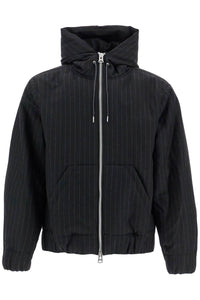 hooded wool gessato jacket 24 03478M BLACK