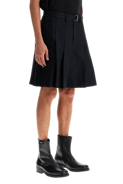 striped pleated bermuda shorts 24 03481M BLACK