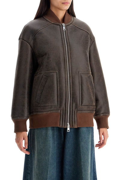 shearling bomber jacket 24037301 MOGANO/BEIGE