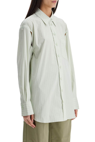 mint green cotton shirt with white stripes 24042151 MINT STRIPE WHITE