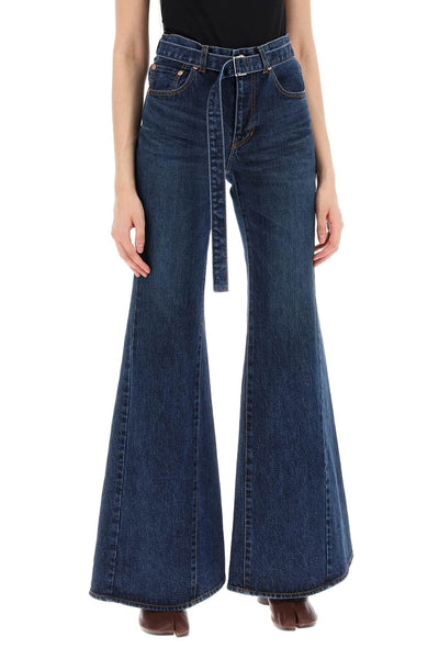 boot cut jeans with matching belt 24 07290 BLUE