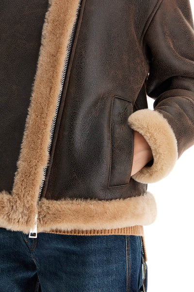 shearling jacket 24073300 MOGANO/BEIGE