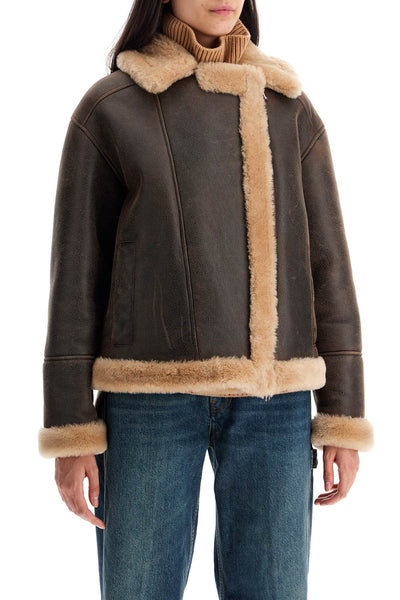 shearling jacket 24073300 MOGANO/BEIGE