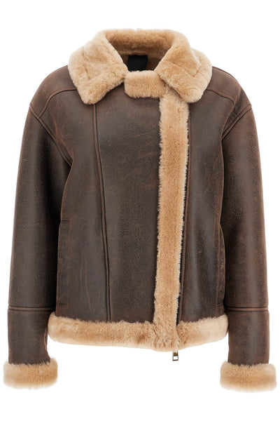 shearling jacket 24073300 MOGANO/BEIGE