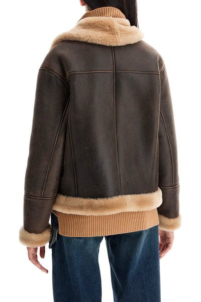 shearling jacket 24073300 MOGANO/BEIGE