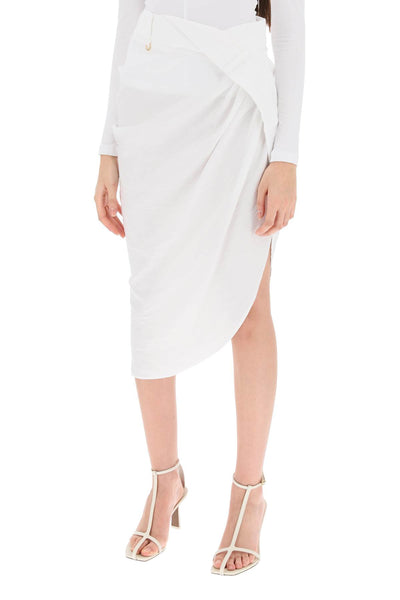 la jupe saudade asymmetric skirt 241SK047 1020 WHITE