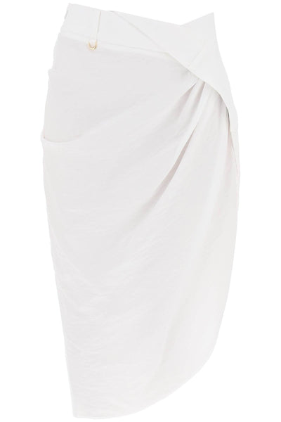 la jupe saudade asymmetric skirt 241SK047 1020 WHITE