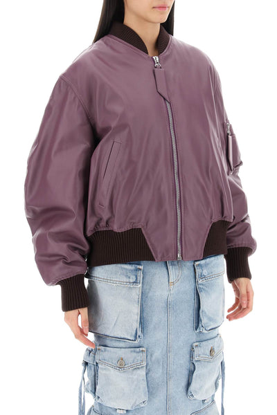 anja leather bomber jacket 241WCB04L054 MAUVE