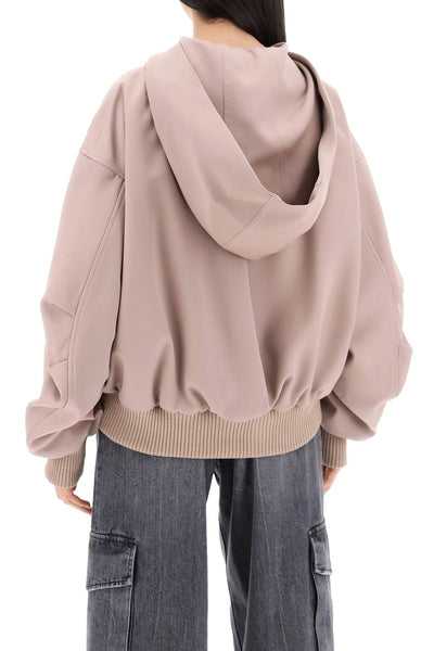 oversized hooded bomber jacket 241WCB41W046 BEIGE