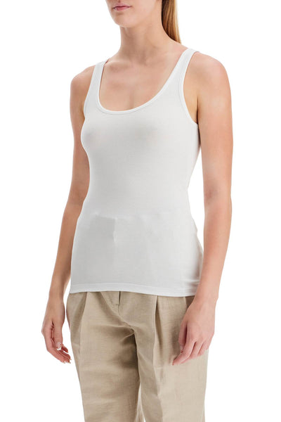 ribbed tank top with spaghetti 241 WRT1053 FB0094 WHITE