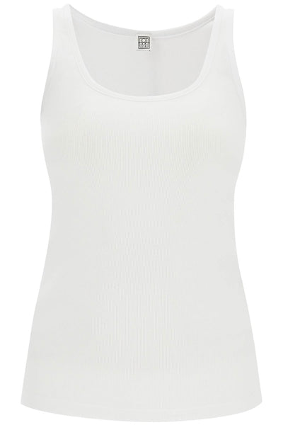 ribbed tank top with spaghetti 241 WRT1053 FB0094 WHITE