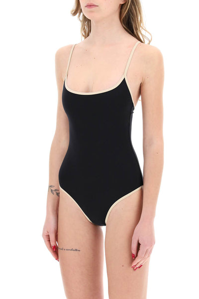 Toteme 連身泳衣，帶撞色飾邊細節 241 WSW1031 FB0097 黑色