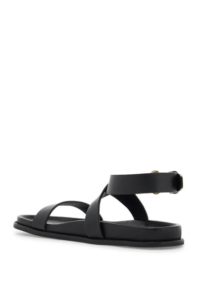 chunky leather sandals for women 243 WAS2047 LE0035 BLACK