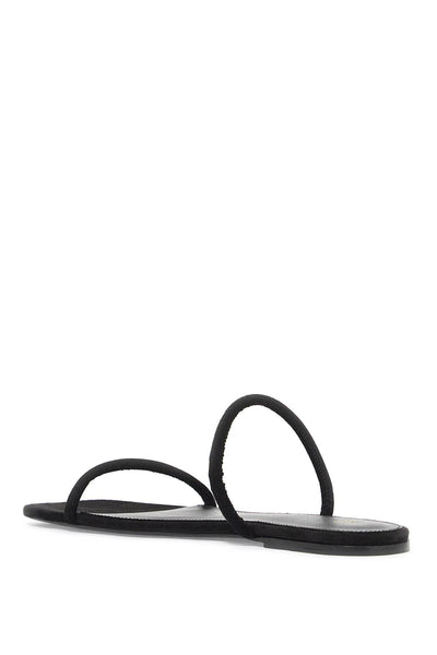 minimalist suede leather slides 243 WAS2061 LE0012 BLACK