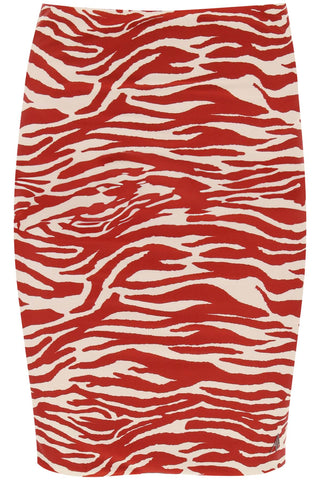 "mini animal print skirt in eight 243WBB09P14 RED MILK