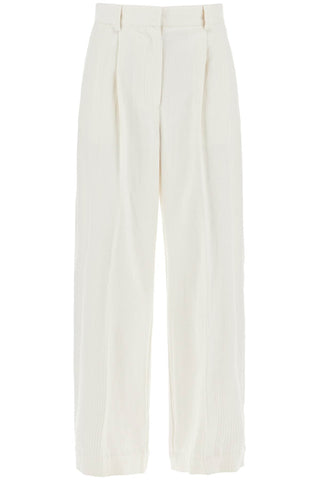 silk and cotton corduroy pants made 243 WRB0202 FB0191 MERINGUE