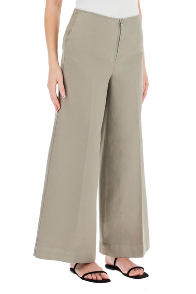 zip-front wide trousers 243 WRB3748 FB0189 DOVE