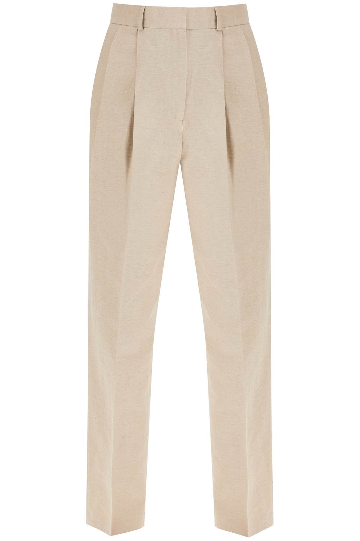 tailored linen blend trousers for men 243 WRB847 FB0196 SAND