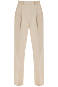 tailored linen blend trousers for men 243 WRB847 FB0196 SAND